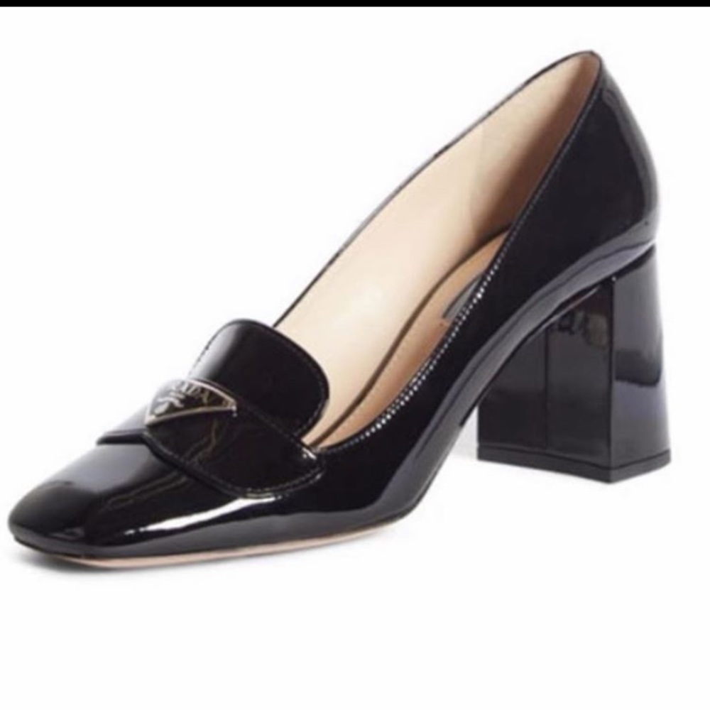Prada Logo Plaque Pumps